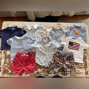 9 pieces Janie and Jack Boys 12-18 months 7 shirts 2 shorts baby toddler outfit